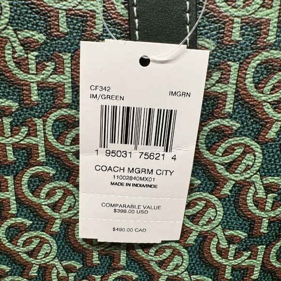 NWT Coach CF342 City Tote with Monogram Print in Canvas - Picture 3 of 6